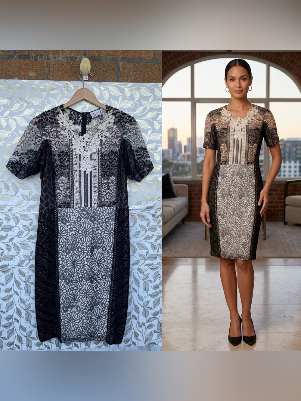 Beguile Byron Lars Lace Sequin Dress 10 Whimsigoth